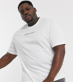 Белая футболка с логотипом Calvin Klein Big & Tall эксклюзивно для ASOS-Белый