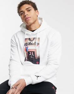 Белый новогодний худи с принтом Nike Jordan