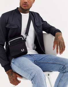 Черная сумка через плечо с фирменной лентой Fred Perry-Черный