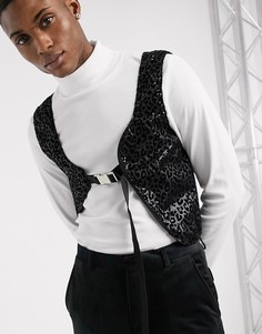 Черная сбруя-бандаж с пайетками ASOS DESIGN-Черный