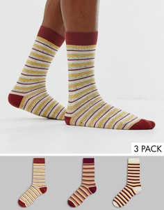 Набор из 3 пар толстых носков в полоску и в крапинку ASOS DESIGN - Скидка-Мульти