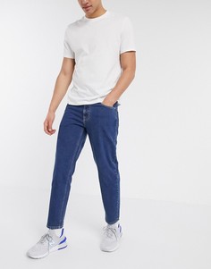 Синие выбеленные классические джинсы ASOS DESIGN-Голубой