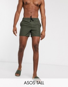 Короткие шорты для плавания цвета хаки ASOS DESIGN Tall-Зеленый