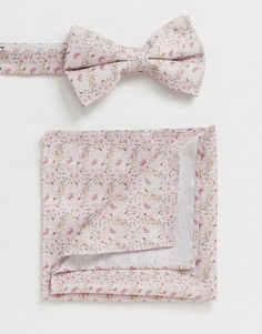 Розовый галстук-бабочка и платок для пиджака ASOS DESIGN wedding