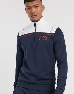 Темно-синий свитшот с молнией BOSS Athleisure