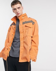 Оранжевая окрашенная куртка Vintage Supply-Оранжевый