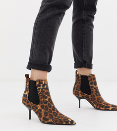 Ботинки челси на каблуке с леопардовым принтом Bershka-Мульти