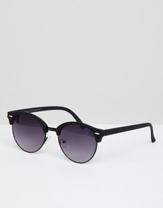 Черные круглые солнцезащитные очки в металлической оправе New Look-Черный
