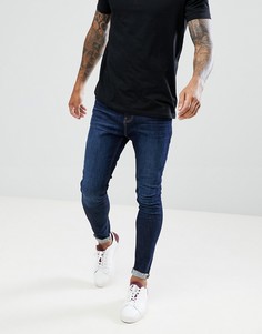 Темно-синие джинсы скинни Bershka-Синий