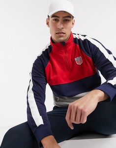 Флисовый топ в стиле колор блок с короткой молнией Polo Ralph Lauren-Темно-синий
