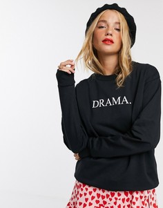 Свитшот с принтом "Drama" ASOS DESIGN-Черный