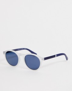 Круглые солнцезащитные очки с белой и темно-синей отделкой Tommy Hilfiger-Белый