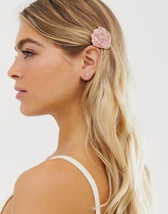 Розовая заколка для волос в виде ракушки Orelia-Розовый