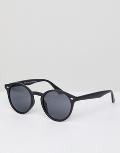Круглые солнцезащитные очки в черной оправе New Look-Черный