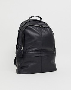 Кожаный рюкзак ASOS DESIGN harvard-Черный