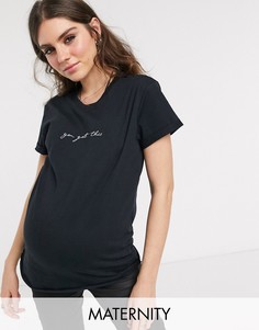 Черная футболка с надписью Topshop Maternity-Черный