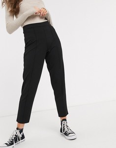 Креповые брюки с мелкими складками ASOS DESIGN-Черный цвет