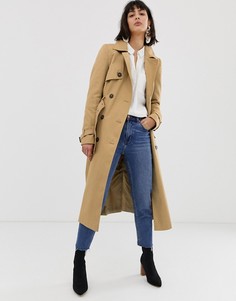 Удлиненный классический тренч ASOS DESIGN-Светло-бежевый