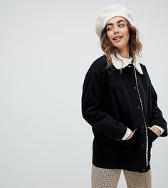 Черная джинсовая спортивная куртка Monki-Черный