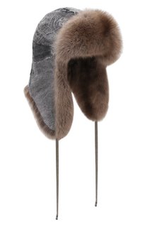 Шапка-ушанка из меха каракульчи и соболя Kussenkovv