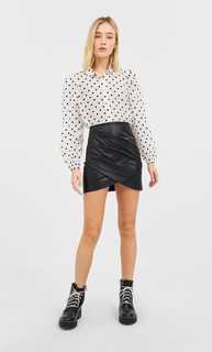 Юбка в стиле парео из искусственной кожи Stradivarius