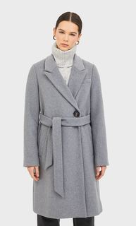 Пальто из сукна с поясом Stradivarius