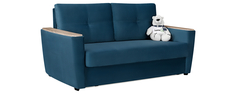 Диван тканевый прямой Майами Hare синий (Микровелюр) Home Me