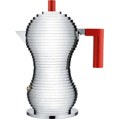 Гейзерная кофеварка 150 мл Alessi Pulcina красная