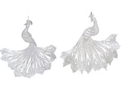 Елочная игрушка Crystal Deco Павлин 12cm Silver 150024