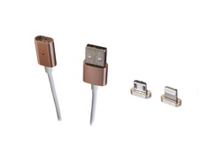 Аксессуар Gurdini U-Cable Lightning - Micro-USB Magnetic 2 в 1 Rose Gold 903725