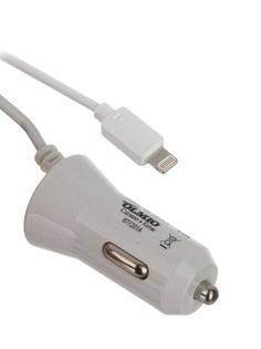 Зарядное устройство Olmio 8-pin 1А для iPod/iPhone/iPad White ПР033934 автомобильное