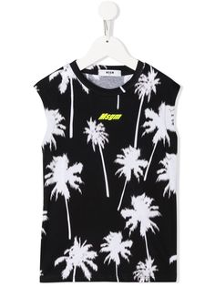 Msgm Kids топ без рукавов с принтом