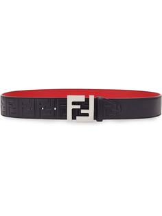Fendi двусторонний ремень с логотипом FF