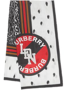 Burberry платок с анималистичным принтом