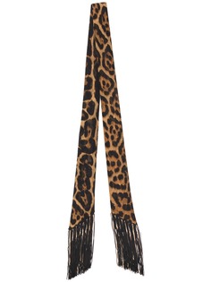 Saint Laurent узкий шарф с леопардовым принтом