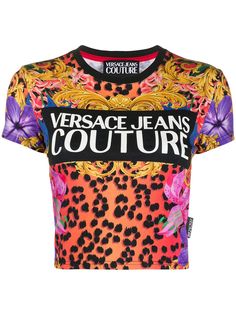 Versace Jeans Couture укороченная футболка с логотипом