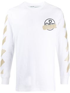 Off-White футболка с длинными рукавами и логотипом