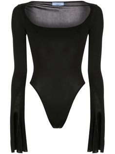 Mugler боди с расклешенными рукавами