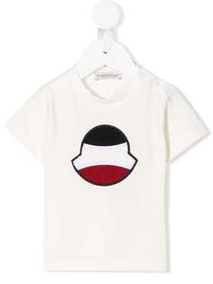 Moncler Enfant футболка с вышитым логотипом