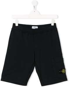 Stone Island Junior шорты с нашивкой