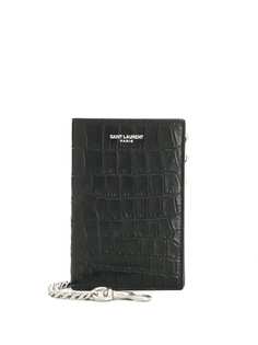 Saint Laurent кошелек с цепочкой и тиснением
