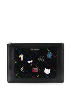 Karl Lagerfeld твидовый клатч K/Studio
