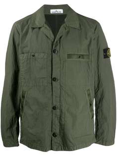 Stone Island куртка-рубашка с нашивкой-логотипом