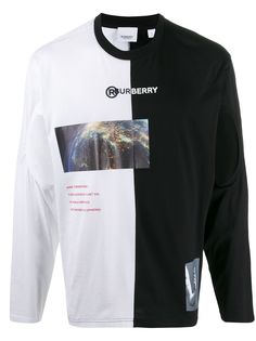 Burberry футболка с вырезами и принтом