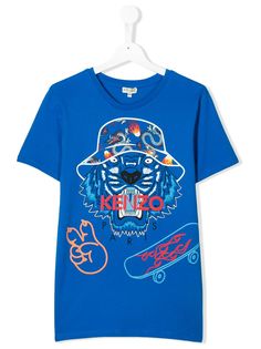Kenzo Kids футболка Wax с принтом Tiger
