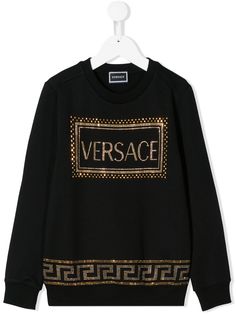 Versace Kids толстовка с декорированным логотипом
