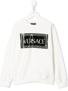 Versace Kids толстовка с контрастным логотипом