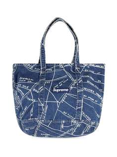 Supreme джинсовая сумка-тоут Gonz Map