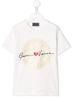 Young Versace футболка с логотипом и эффектом металлик