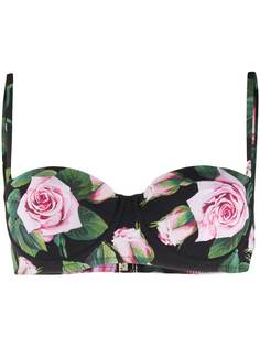 Dolce & Gabbana лиф бикини с принтом Tropical Rose